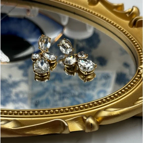 🆕 OSCAR DE LA RENTA 🧿 NWOT Candy Drop Earrings, Clear Crystal - Picture 4 of 17